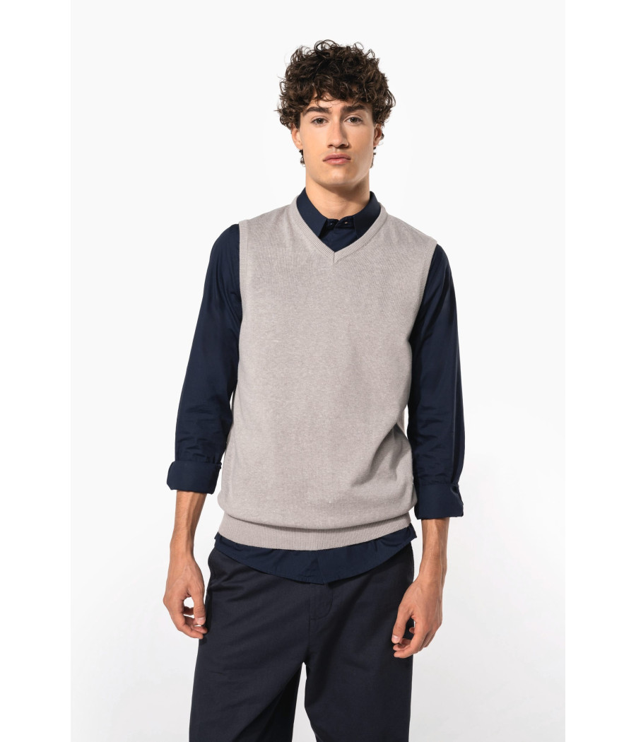 Pull col V sans manches