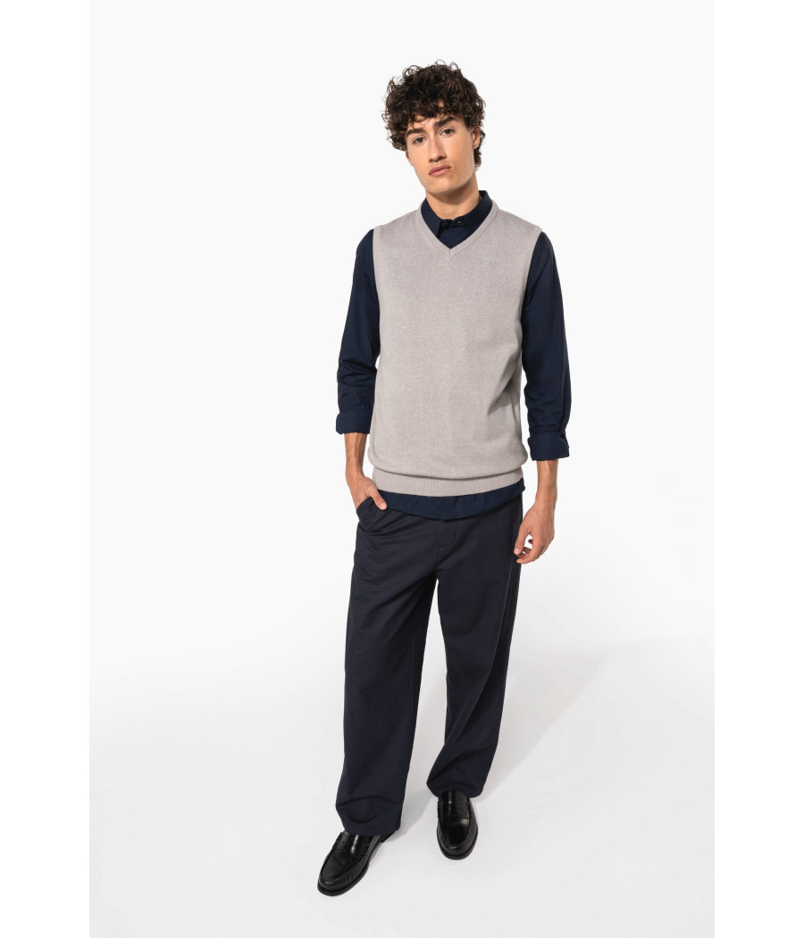 Pull col V sans manches