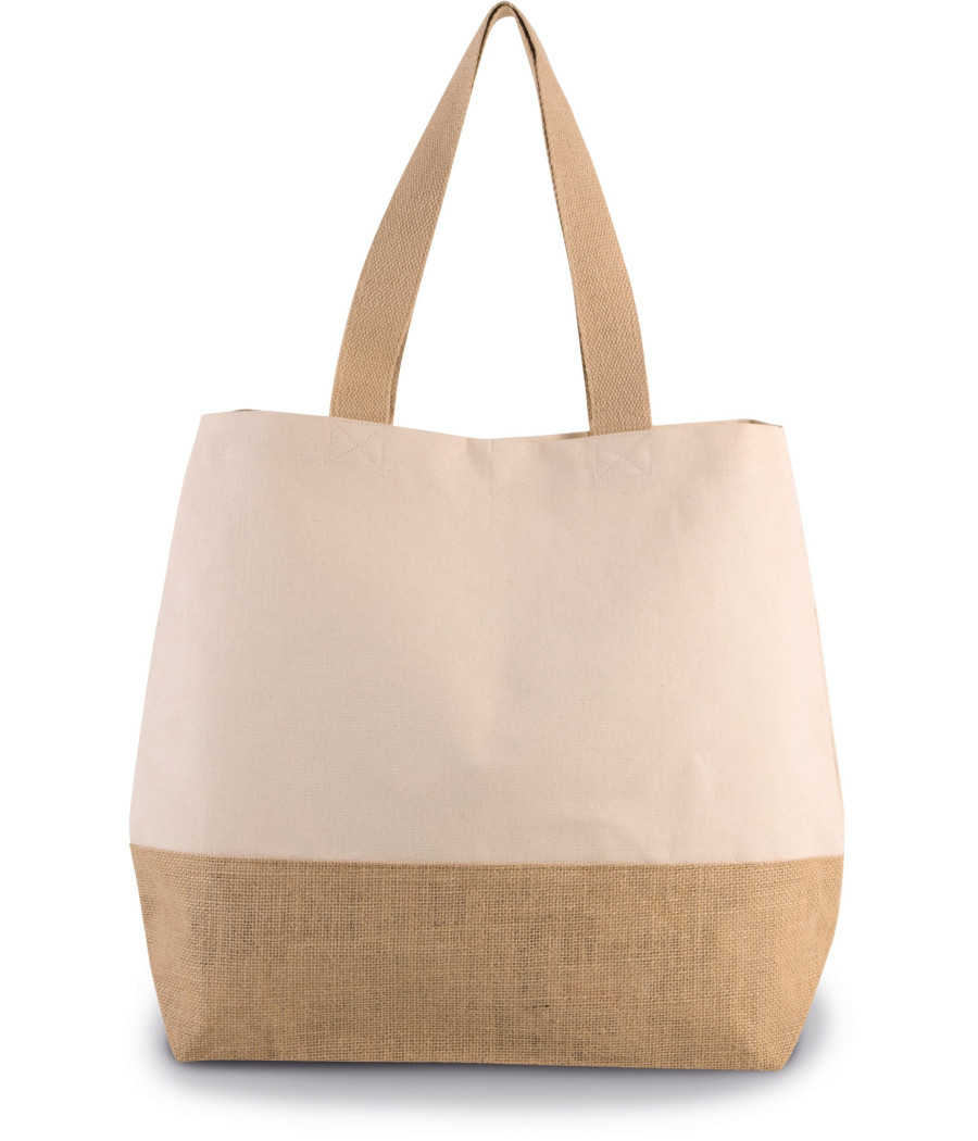 Sac shopping en toiles de coton et jute