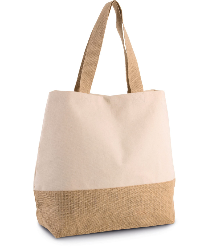 Sac shopping en toiles de coton et jute