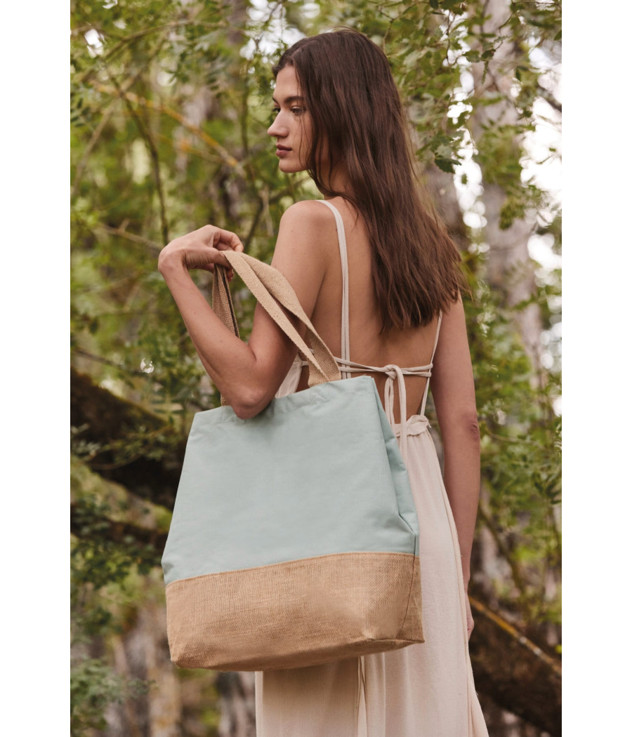 Sac shopping en toiles de coton et jute