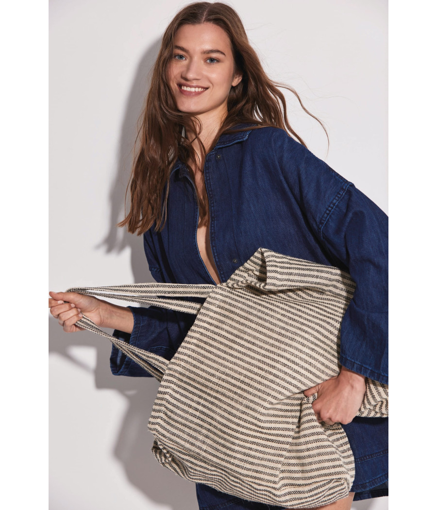 Sac shopping à rayures en juco