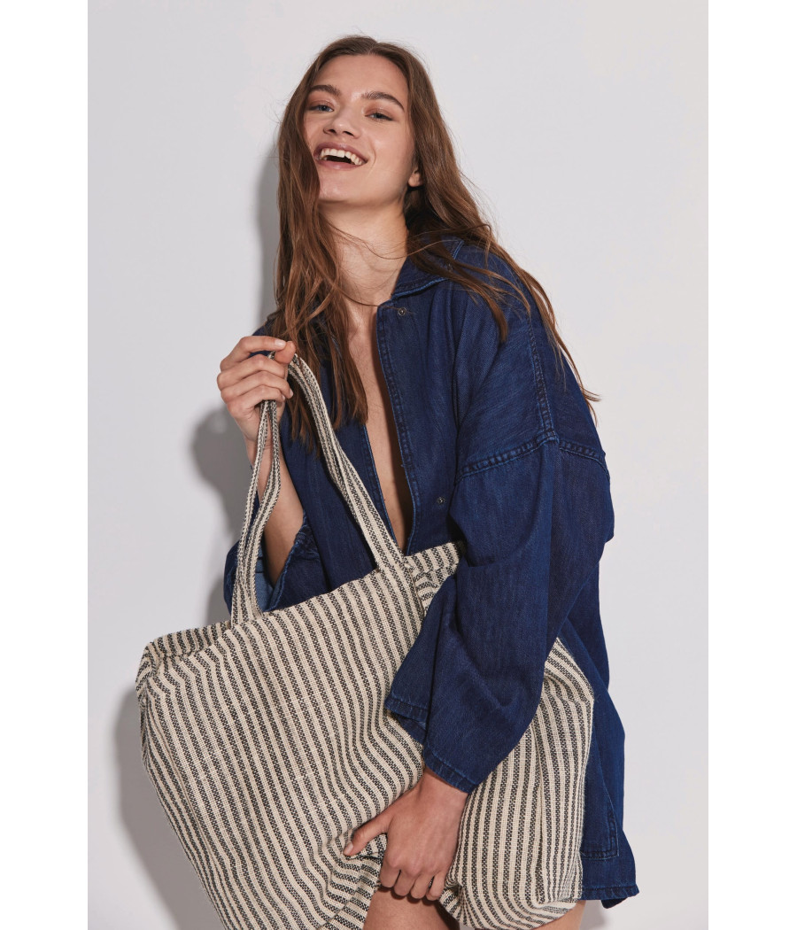 Sac shopping à rayures en juco