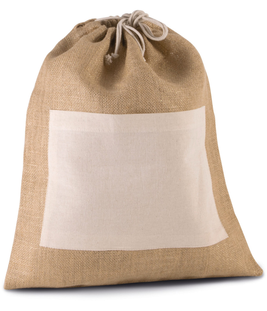 Sac en toile de jute avec cordelettes