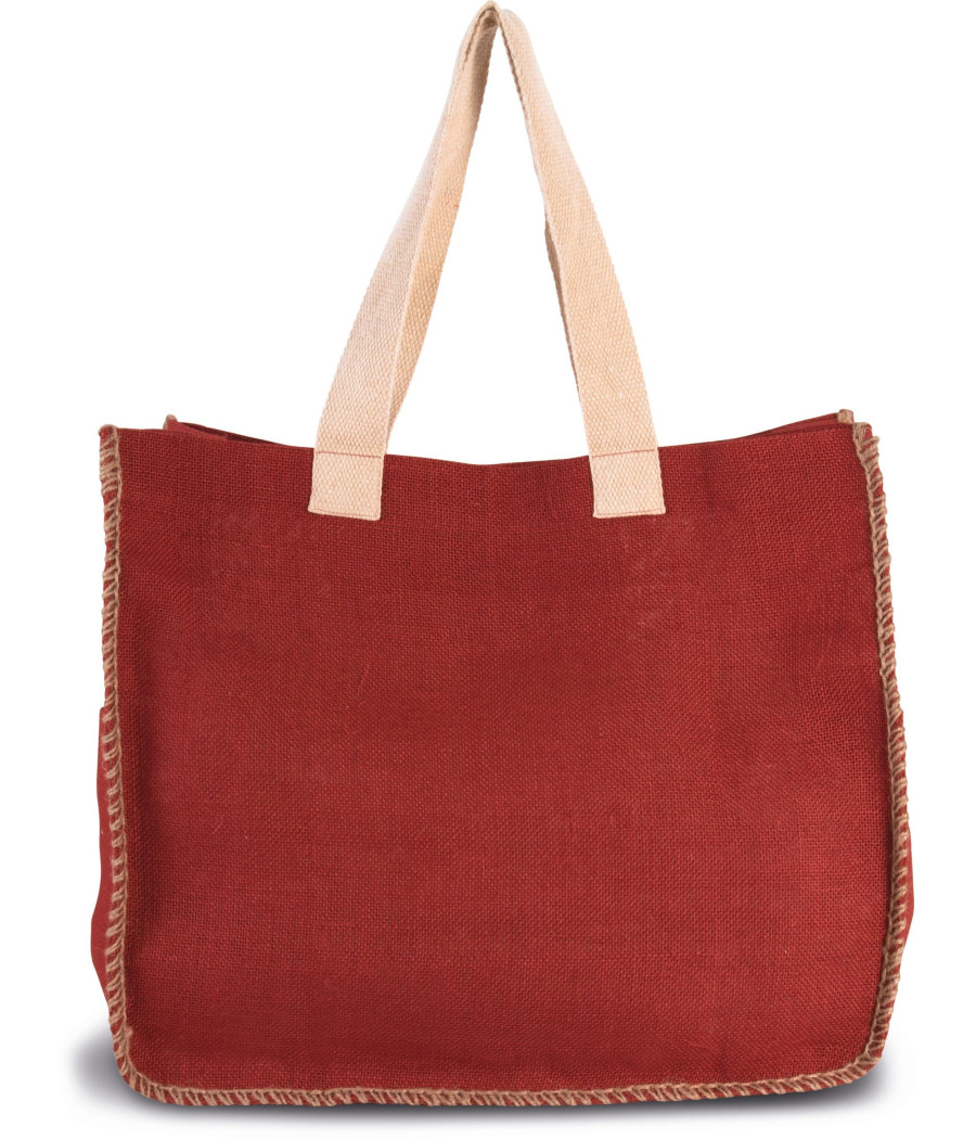 Sac en jute avec coutures contrastées