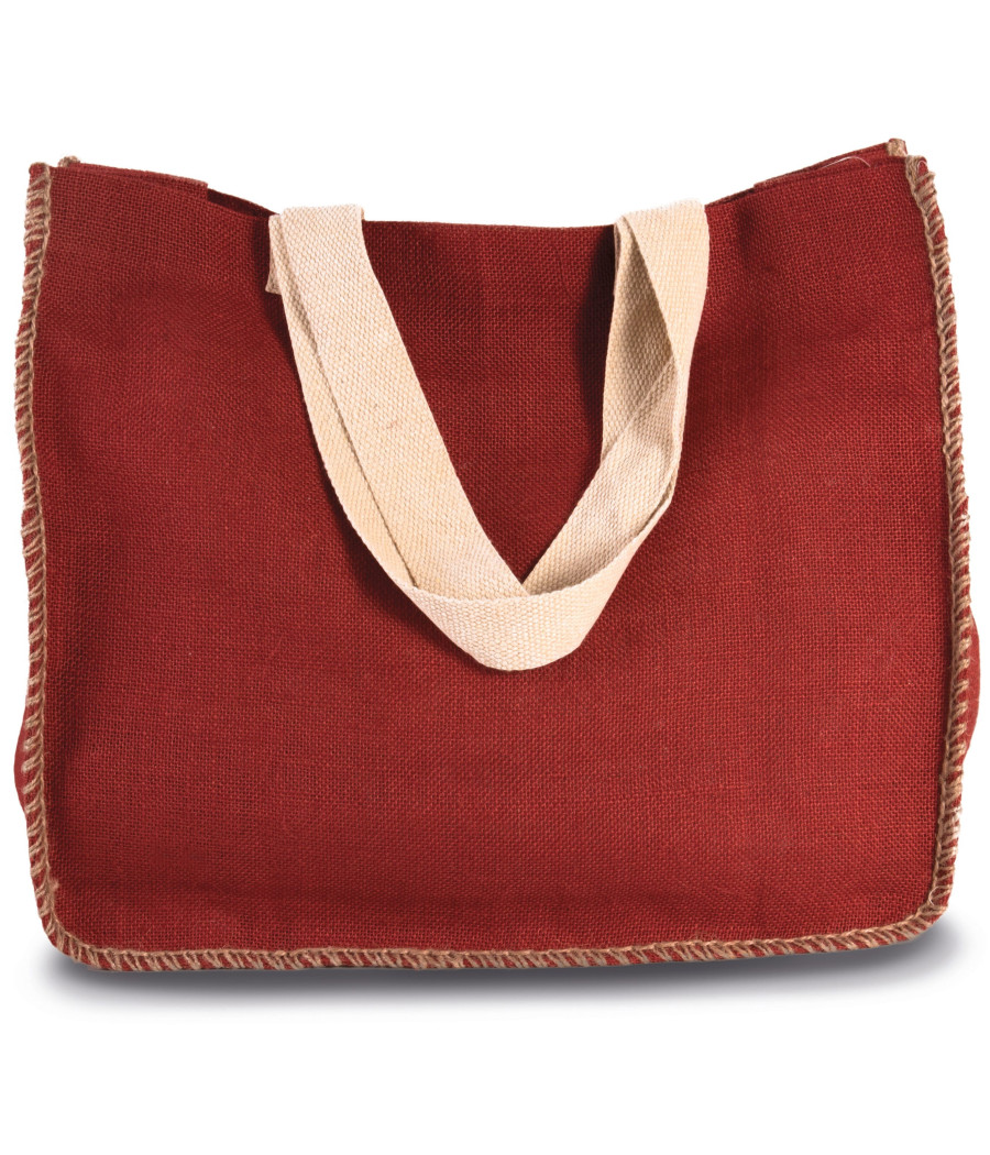 Sac en jute avec coutures contrastées