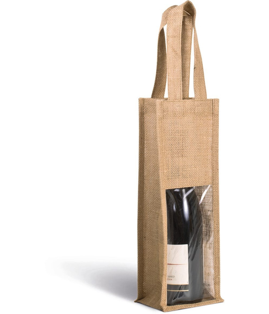 Sac porte-bouteille en jute