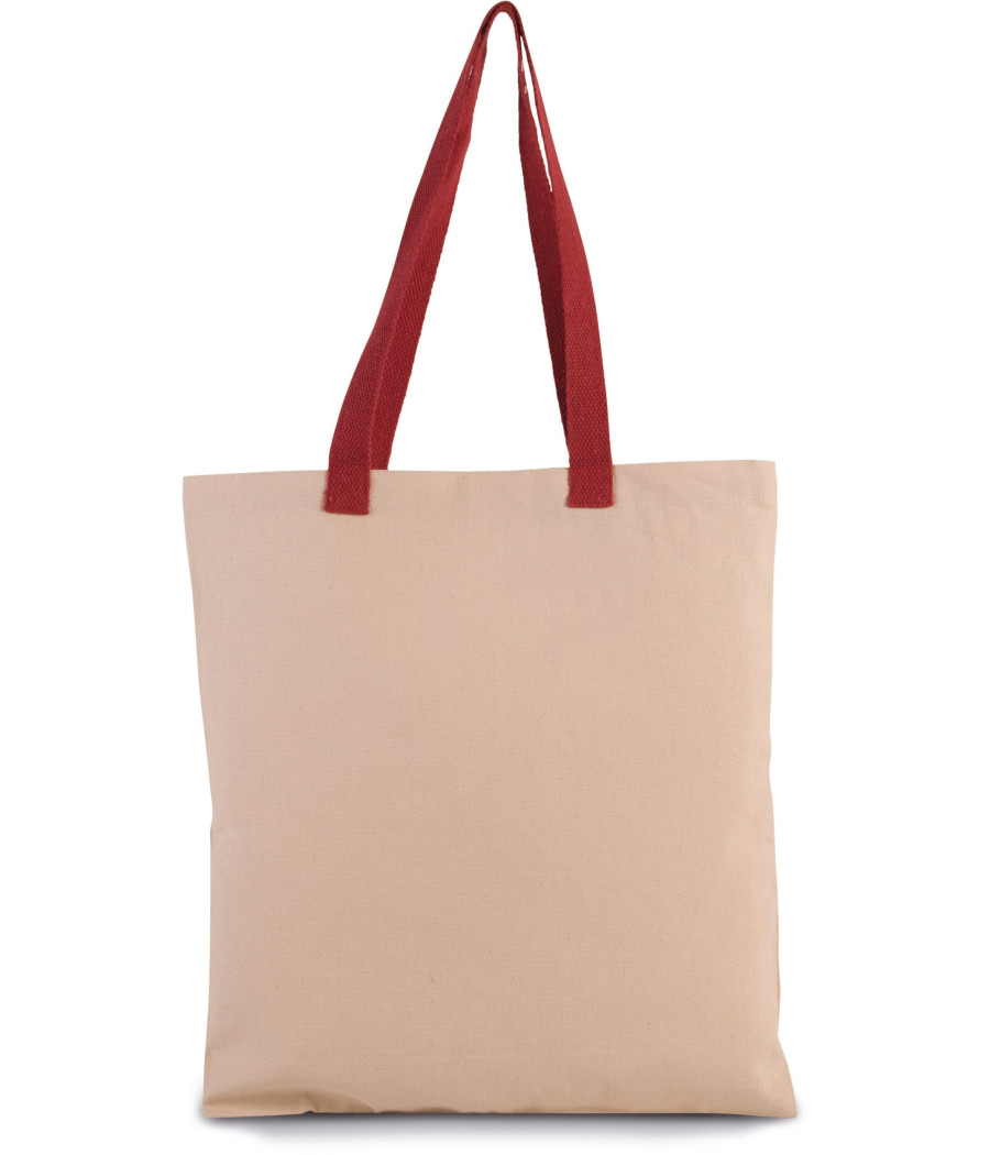 Sac shopping plat en toile avec poignées contrastées
