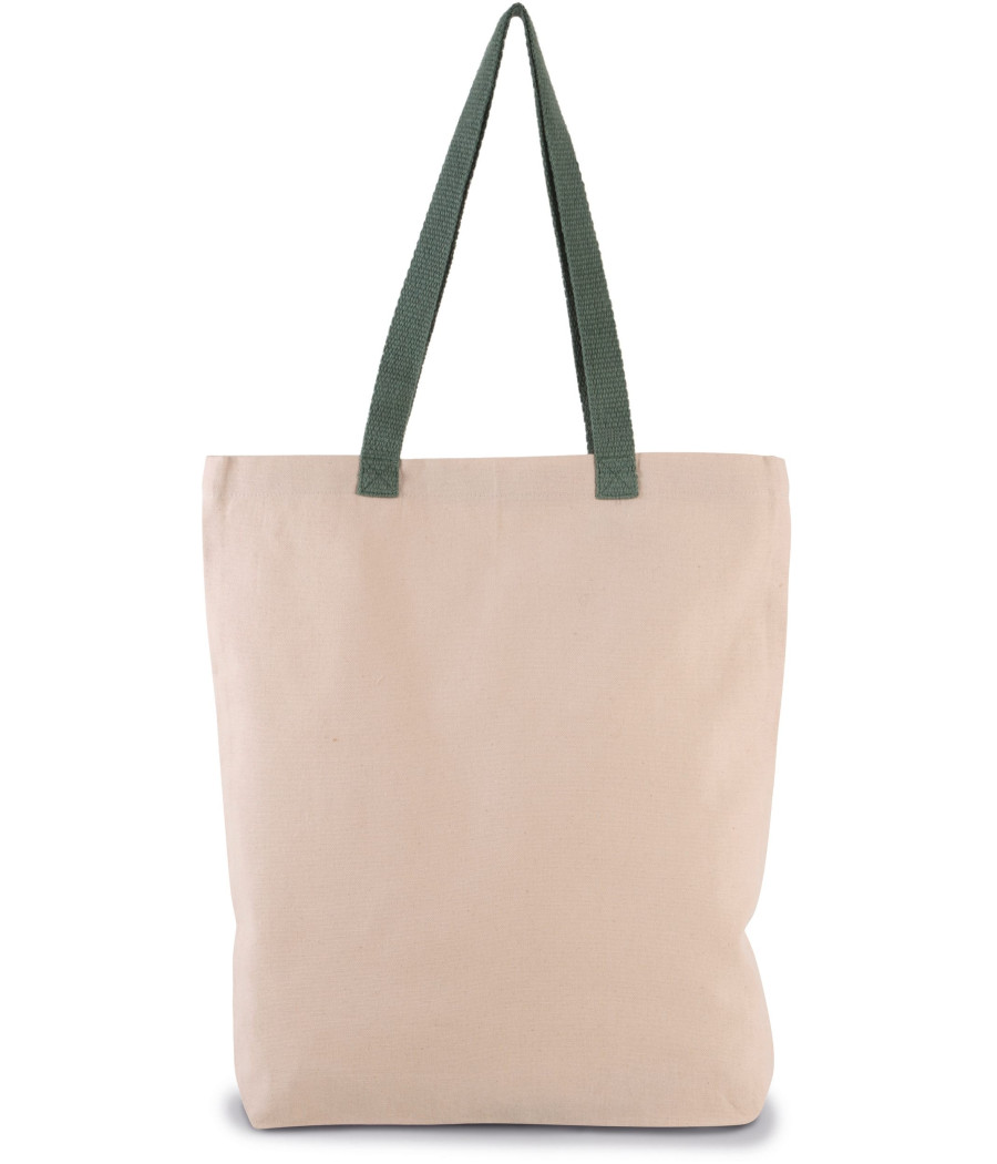 Sac shopping à soufflet avec poignées contrastées