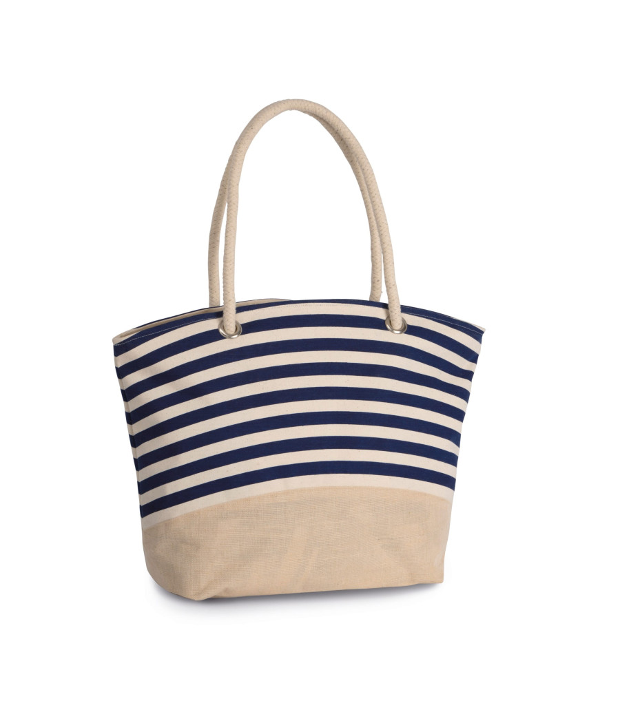 Sac shopping style marin en toile de jute