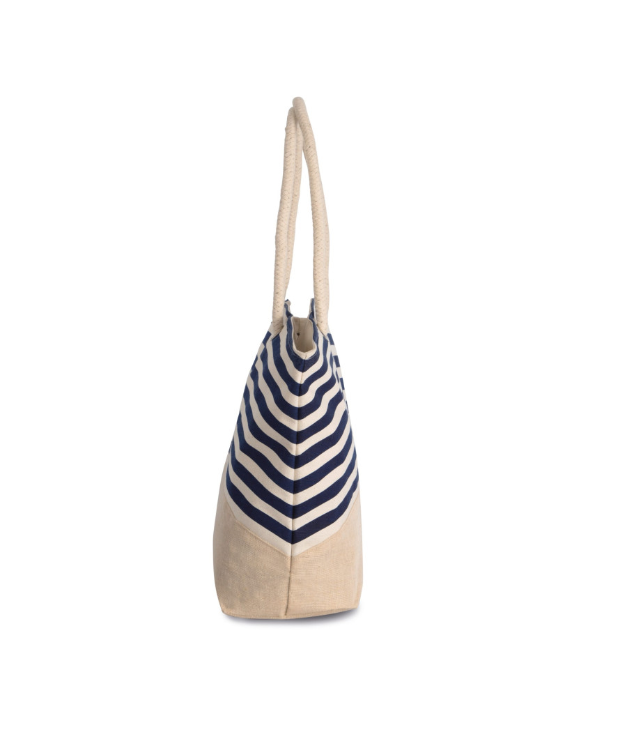 Sac shopping style marin en toile de jute