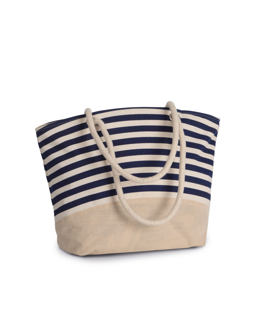 Sac shopping style marin en toile de jute