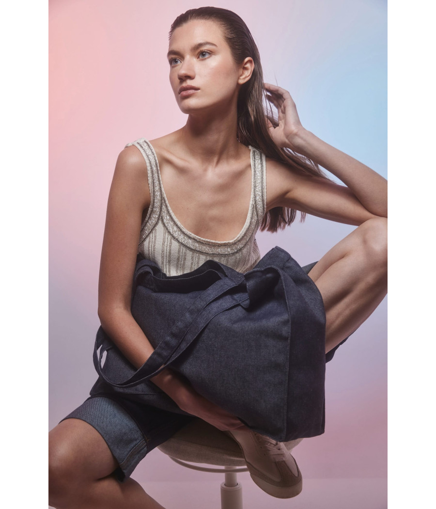 Grand sac shopping denim