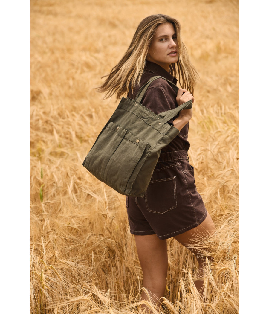 Sac à main à double poche frontale