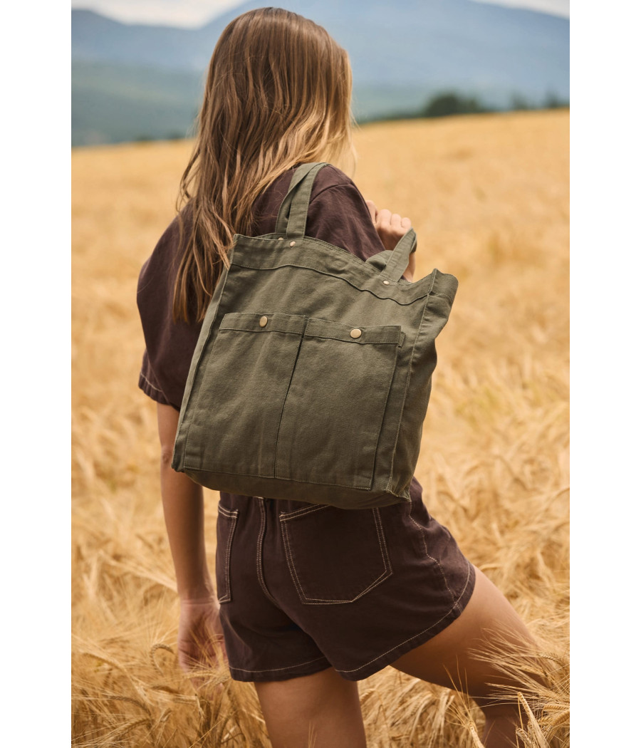 Sac à main à double poche frontale