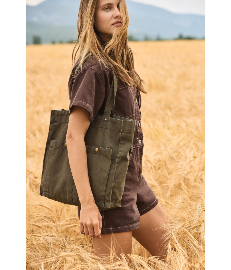 Sac à main à double poche frontale