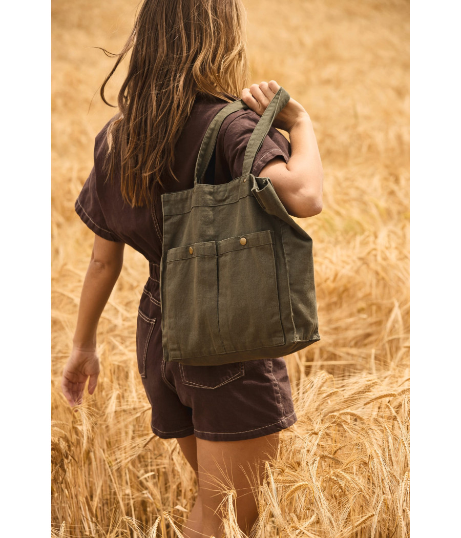 Sac à main à double poche frontale