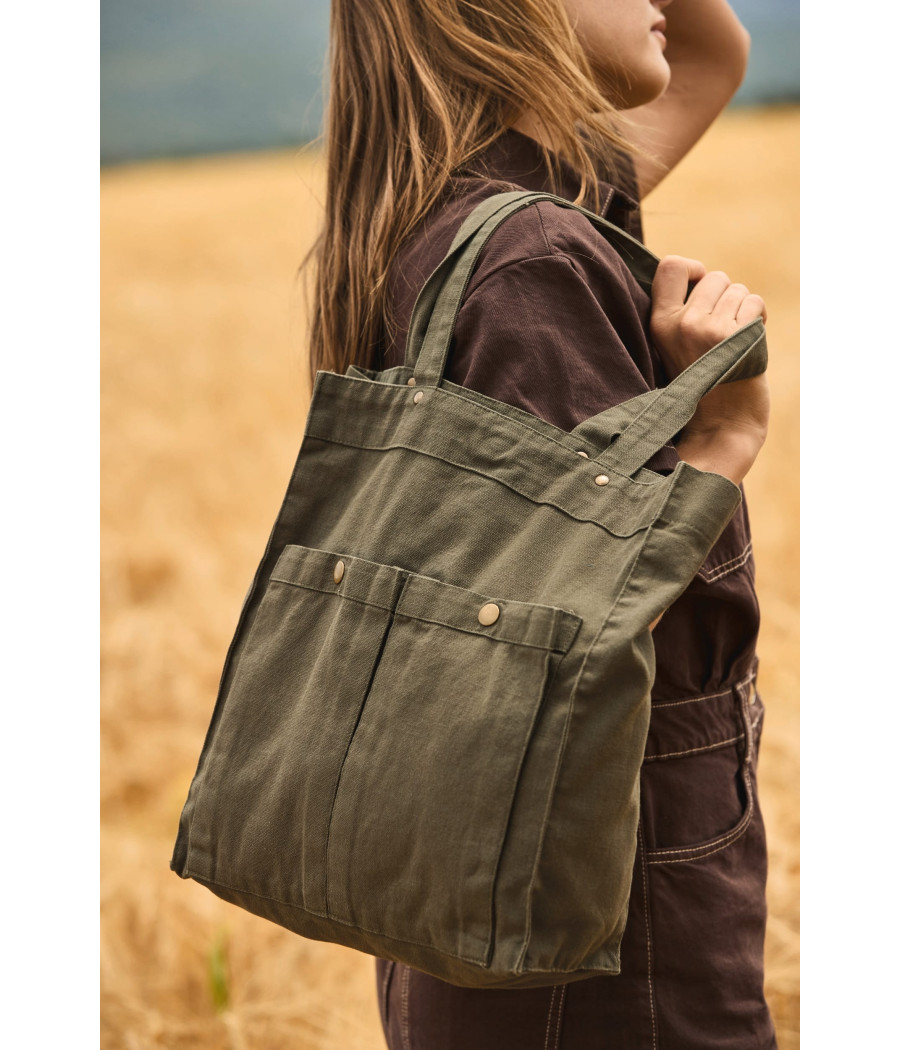 Sac à main à double poche frontale