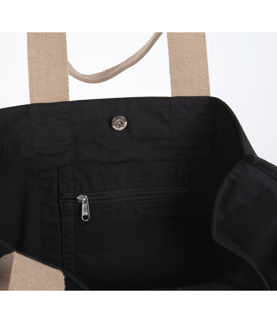 Grand sac shopping à soufflet recyclé