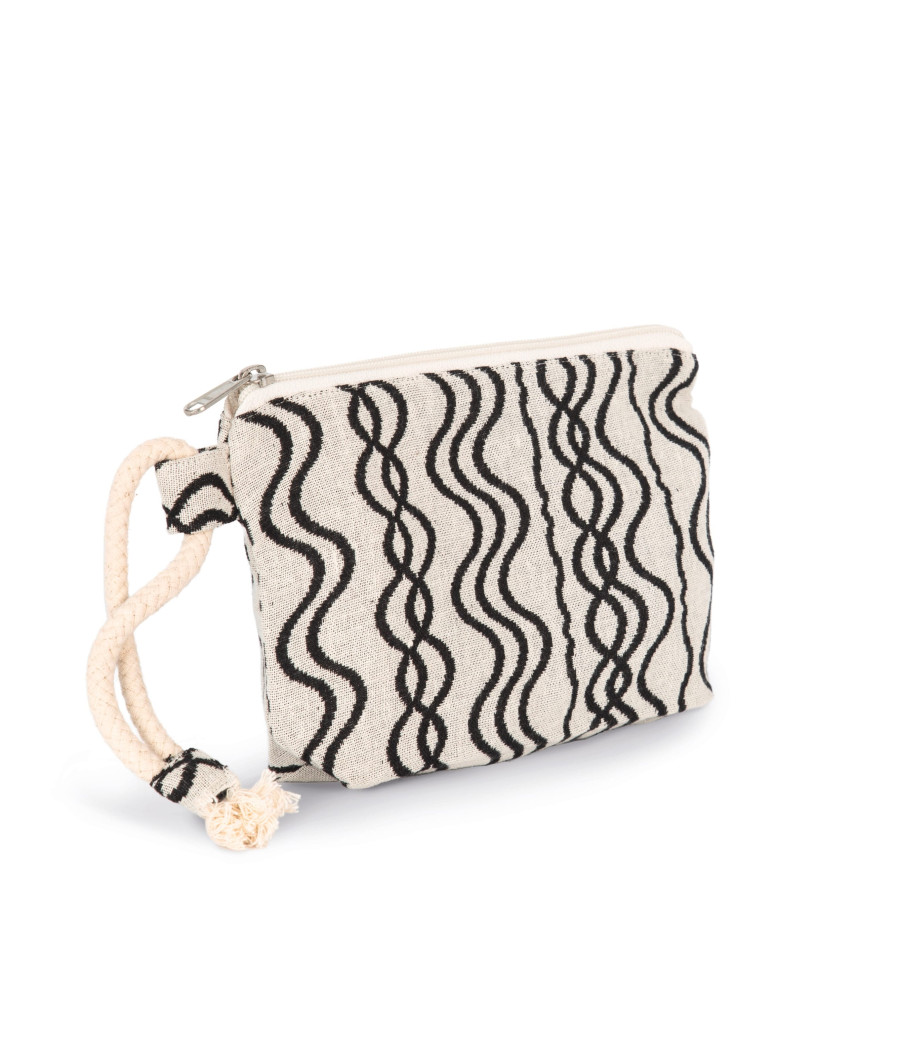 Pochette zippée recyclée - Motif vague