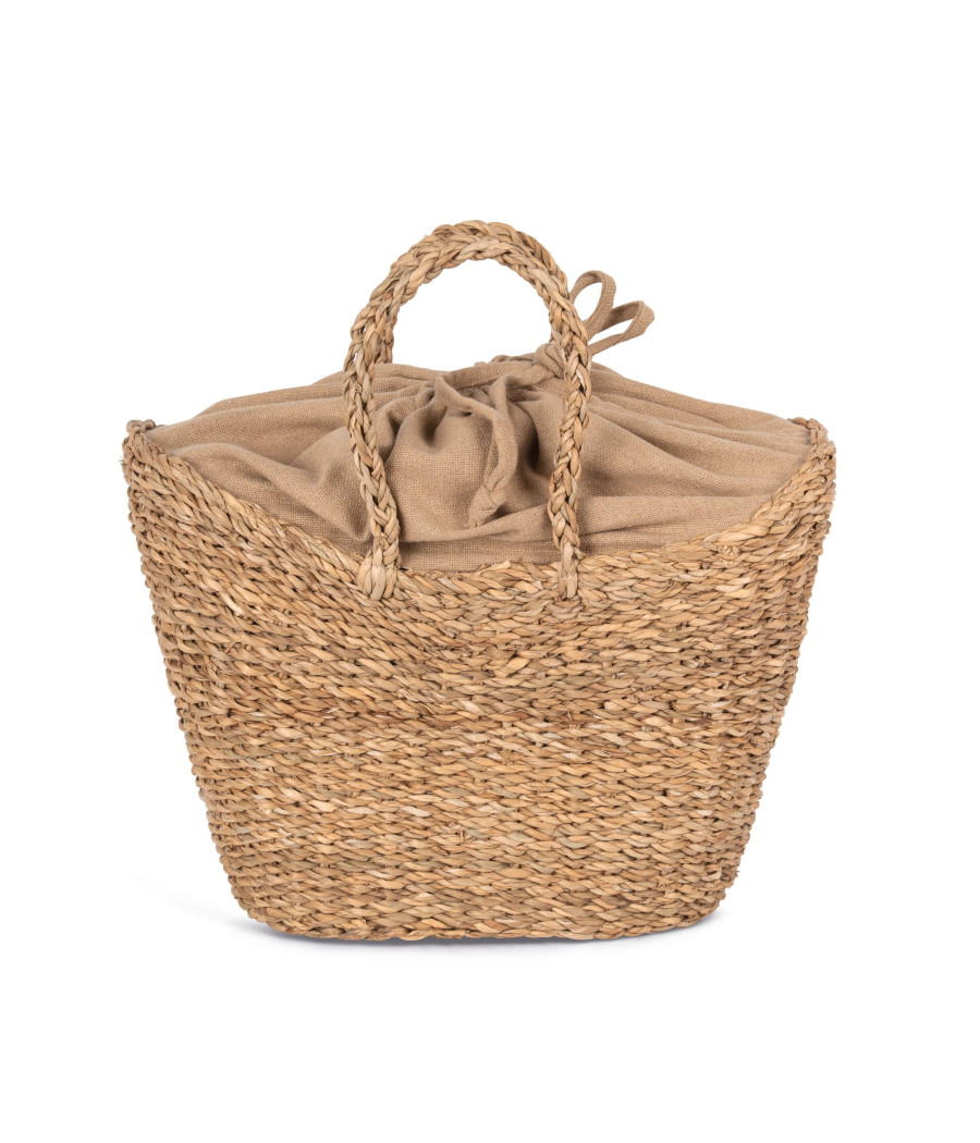 Sac panier demi-lune en jonc de mer