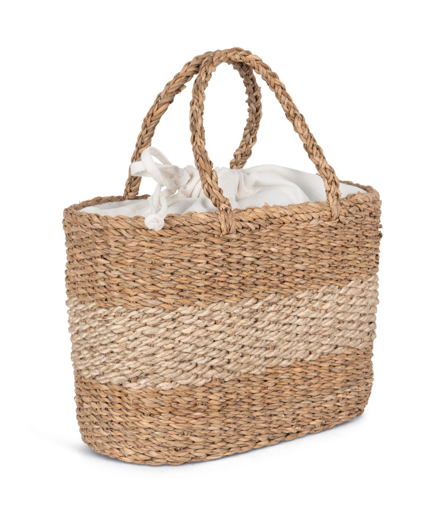 Sac panier en jute et jonc de mer
