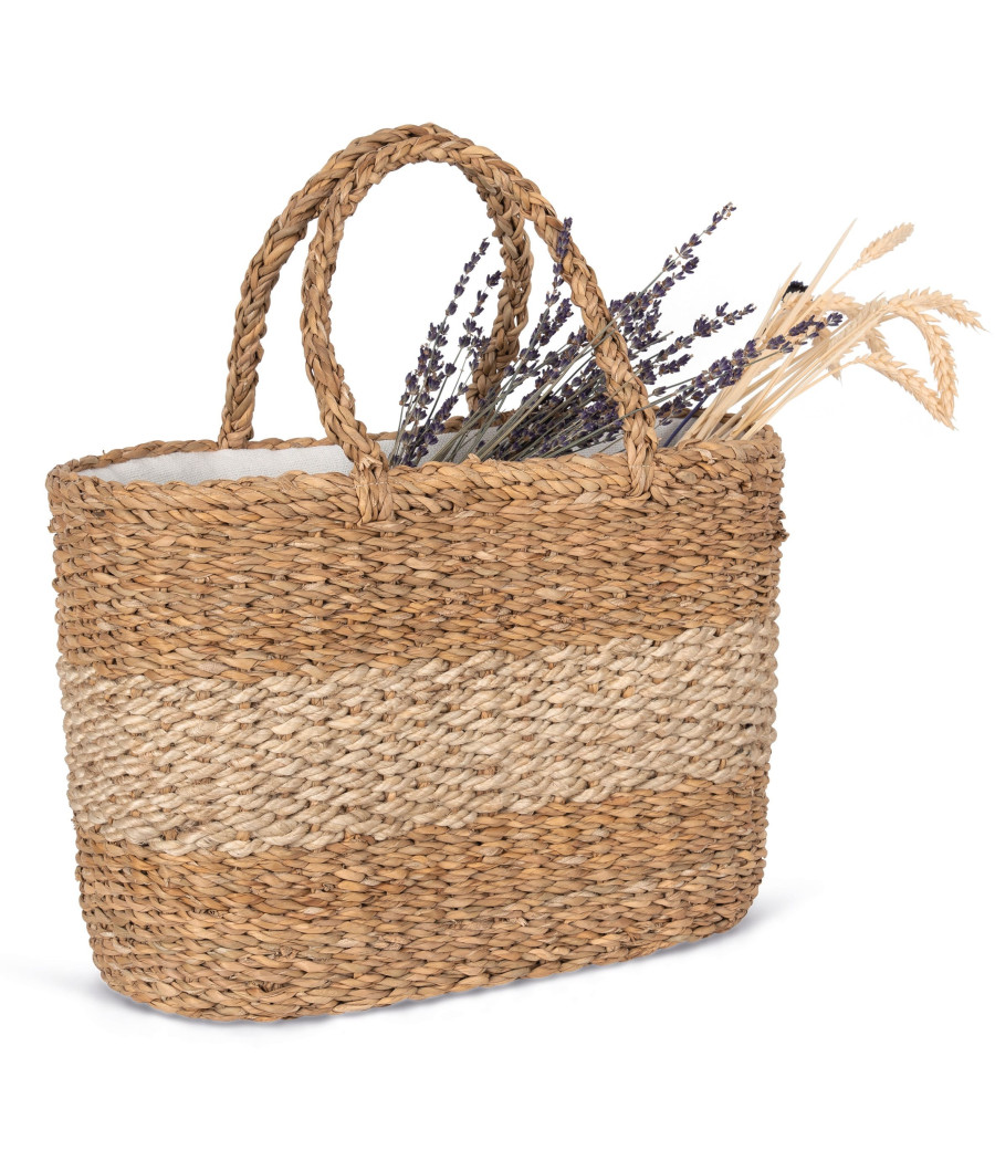Sac panier en jute et jonc de mer