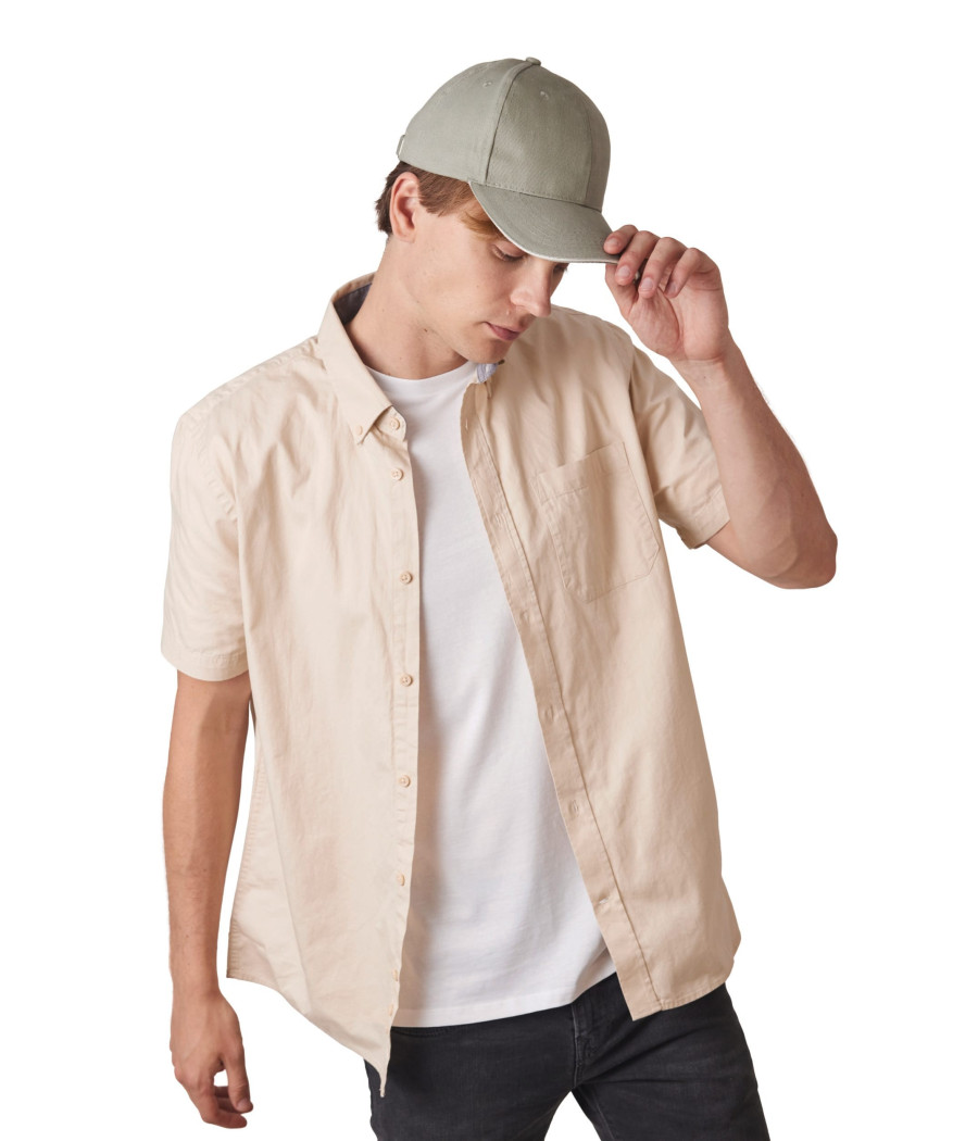 Casquette en coton biologique à sandwich contrasté - 6 panneaux