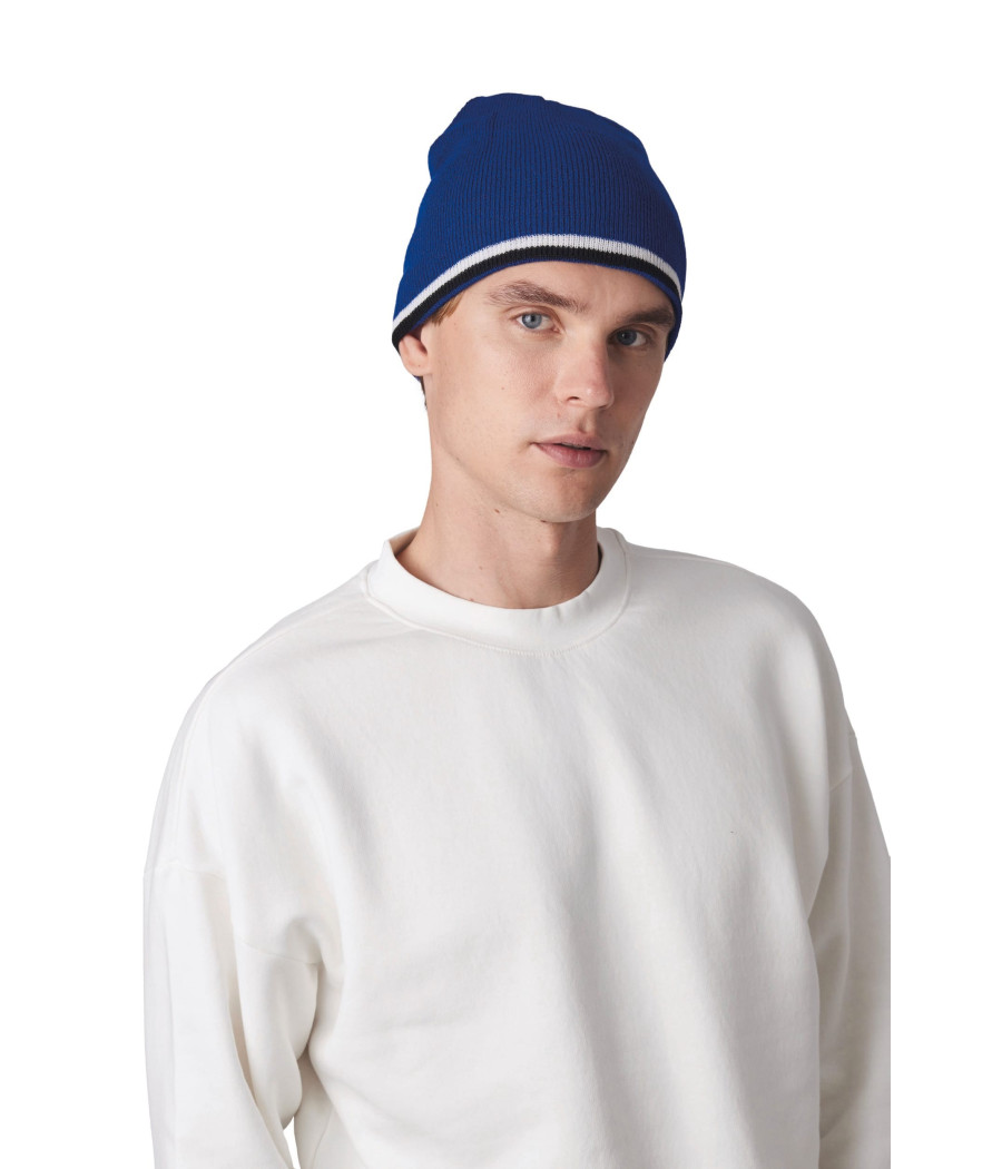 Bonnet bande bicolore contrastée