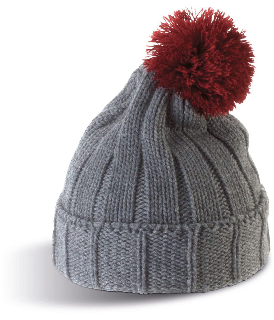 Bonnet à pompon avec revers