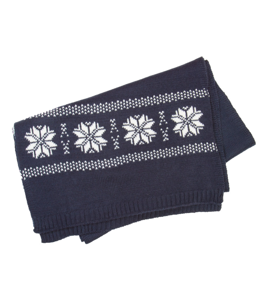 Echarpe de Noël tricotée motif étoiles