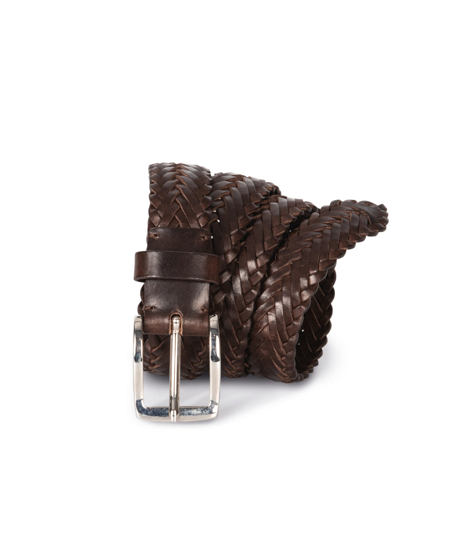 Ceinture tressée en cuir