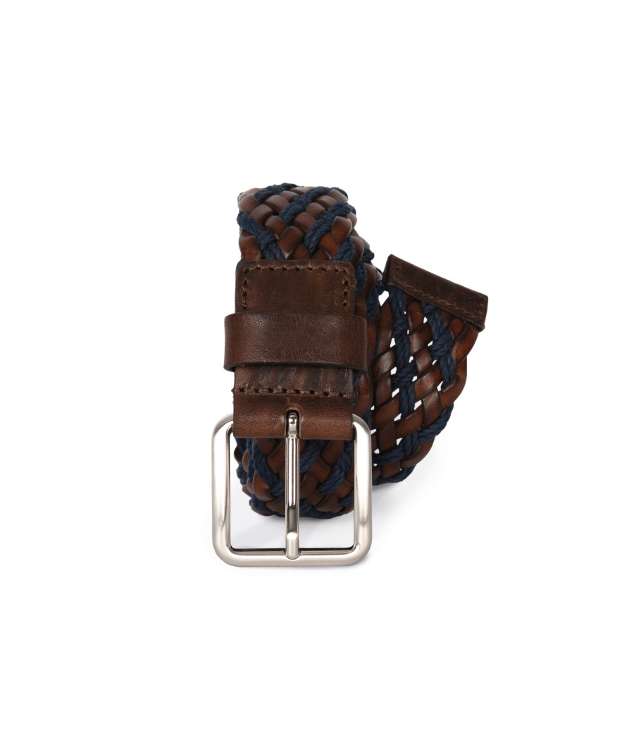 Ceinture tressée bicolore