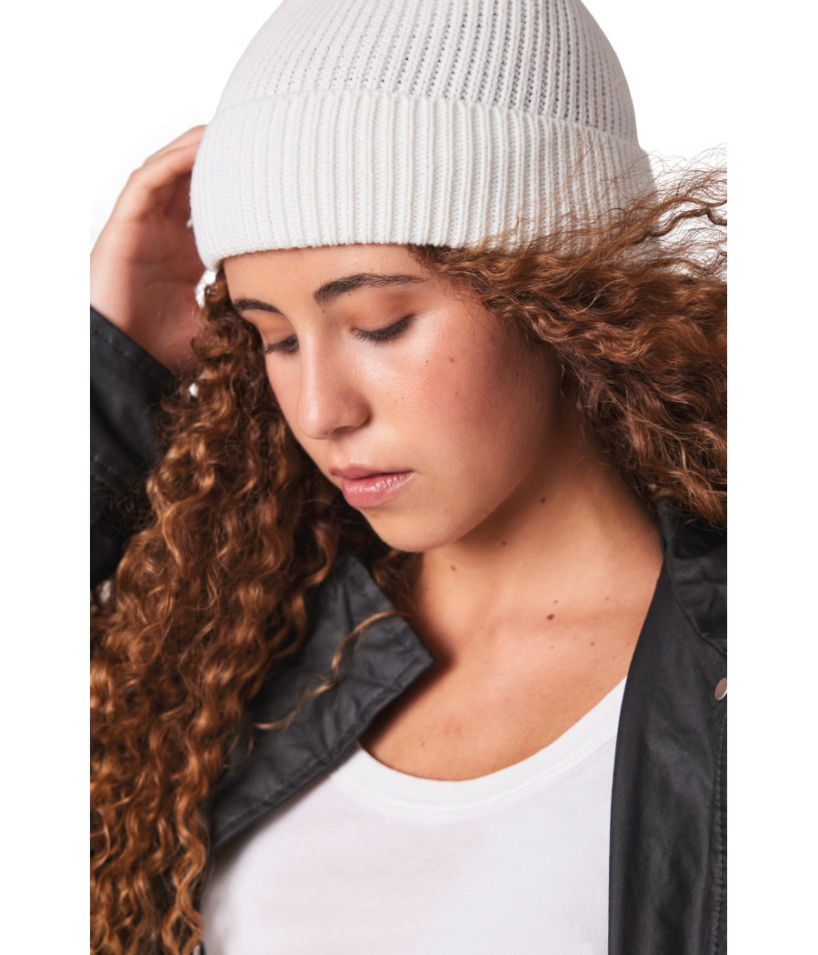 Bonnet côtelé avec revers
