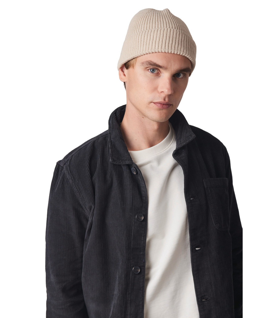 Bonnet côtelé avec revers