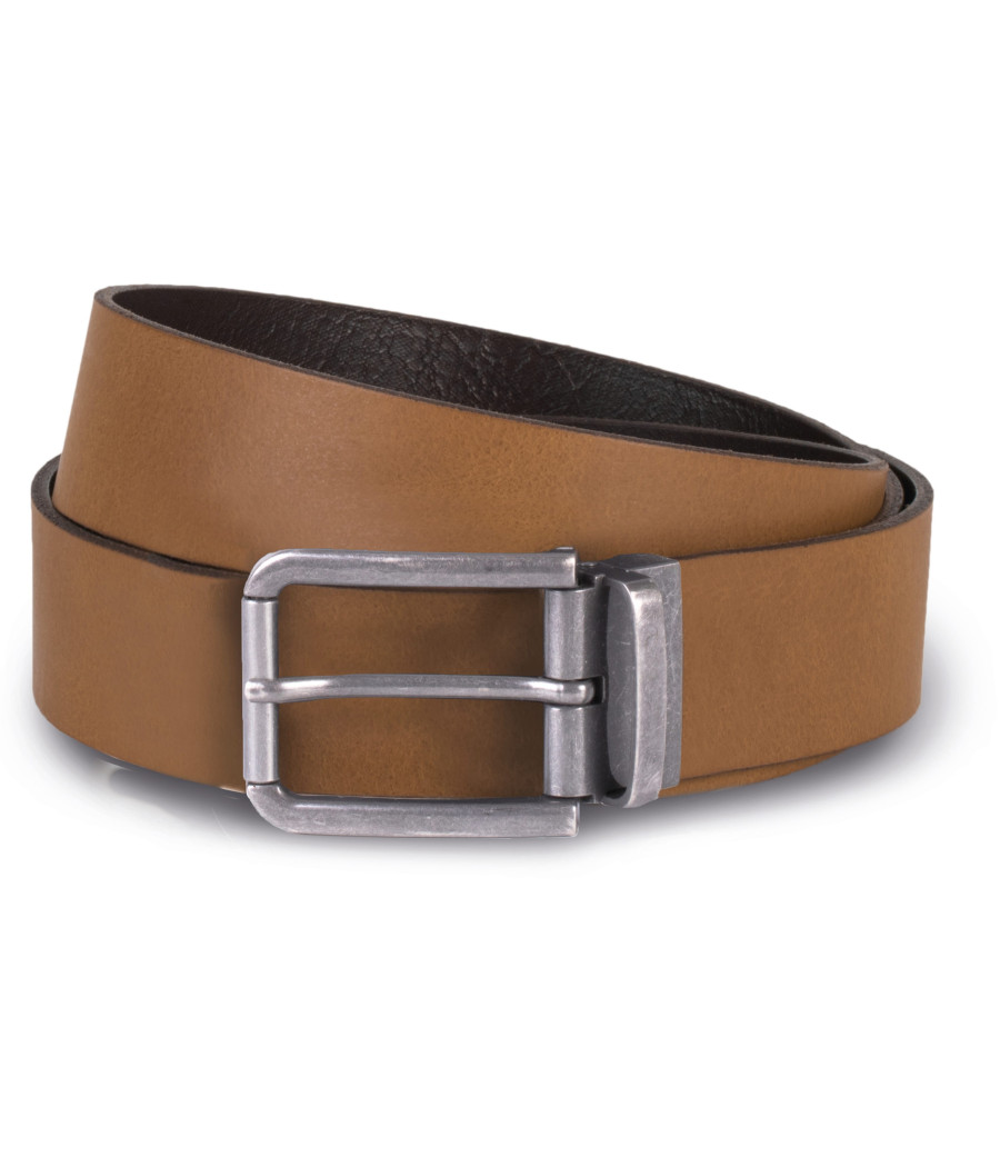 Ceinture en cuir à bord franc - 35 mm