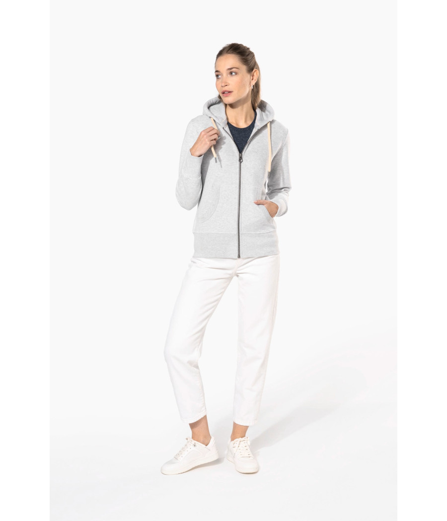Sweat-shirt vintage zippé à capuche femme