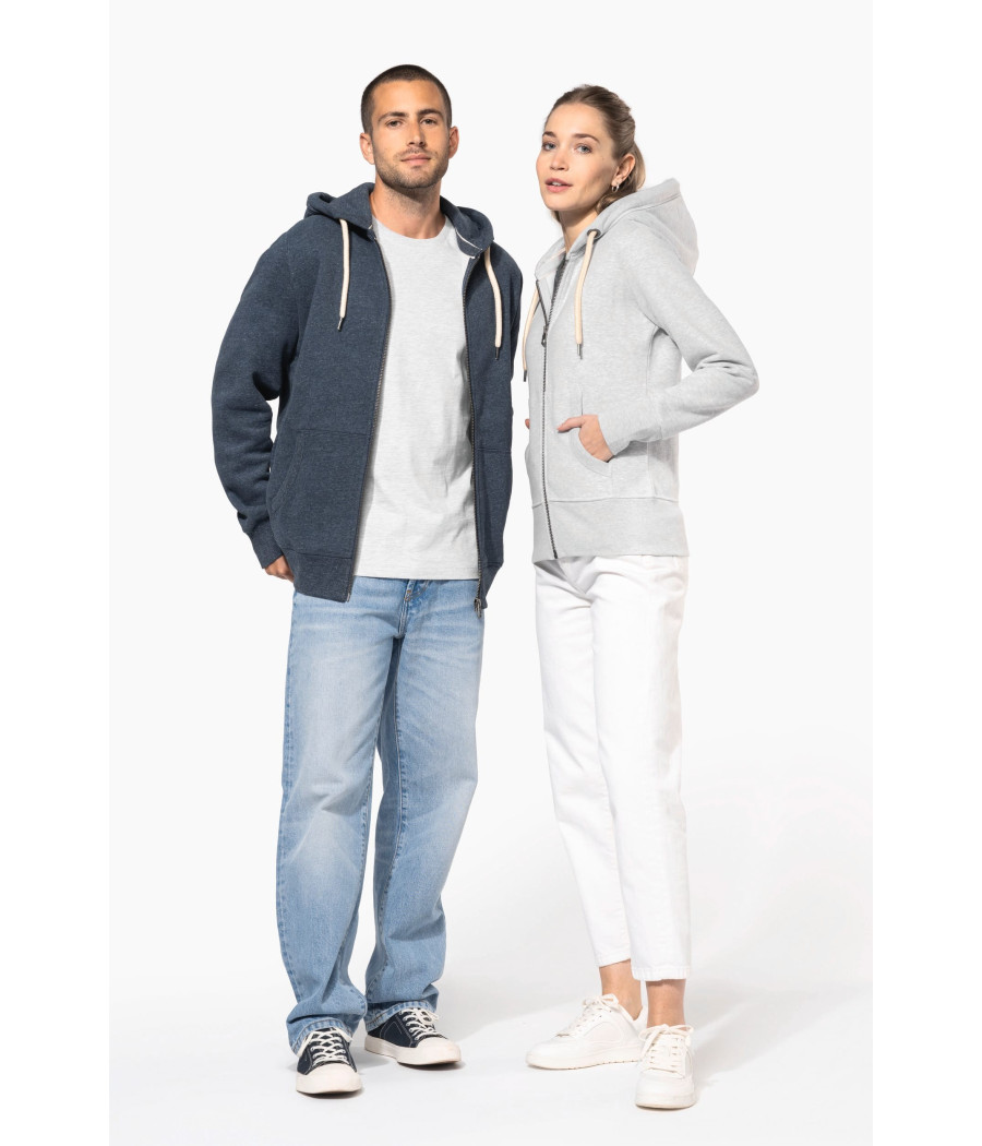 Sweat-shirt vintage zippé à capuche femme