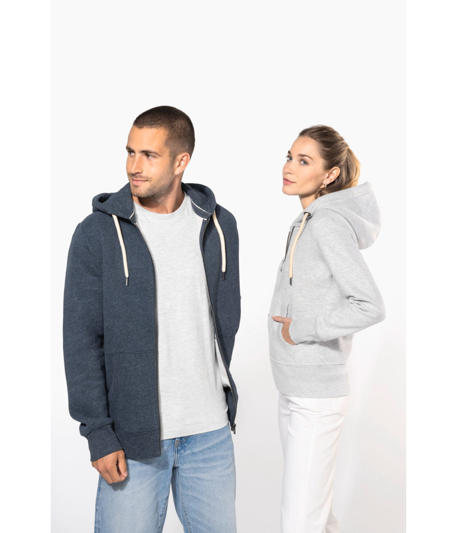 Sweat-shirt vintage zippé à capuche femme