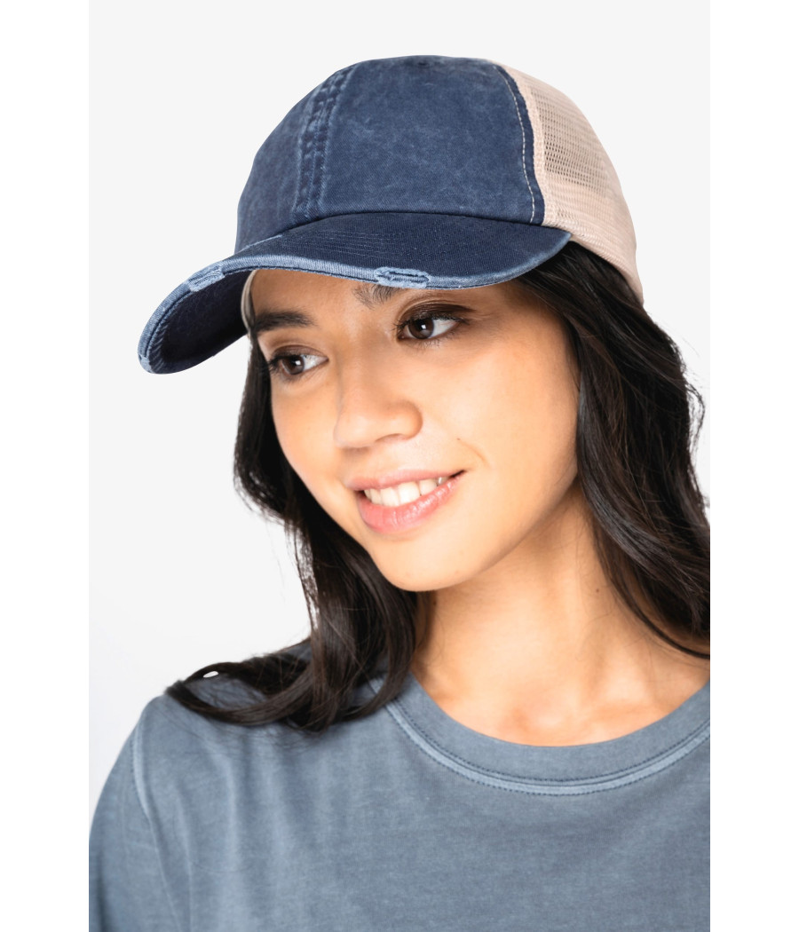 Casquette trucker écoresponsable  effet déchiré unisexe