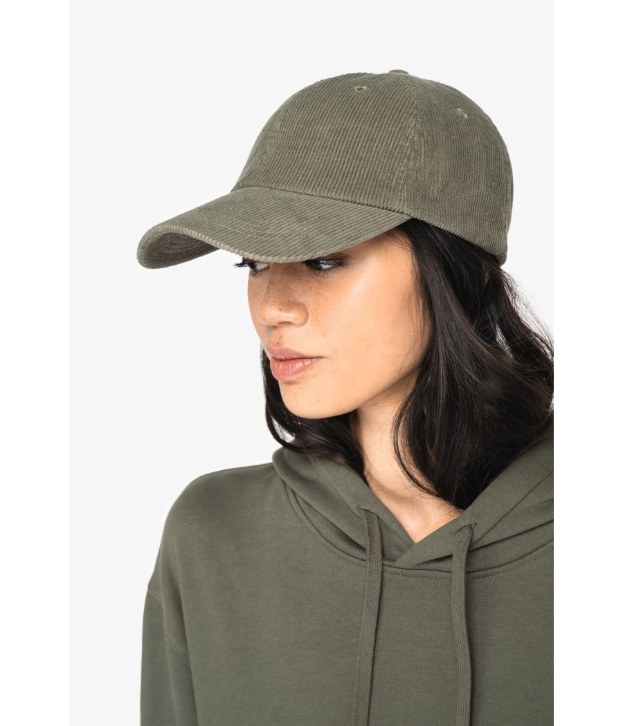 Casquette écoresponsable en velours côtelé 6 panneaux unisexe