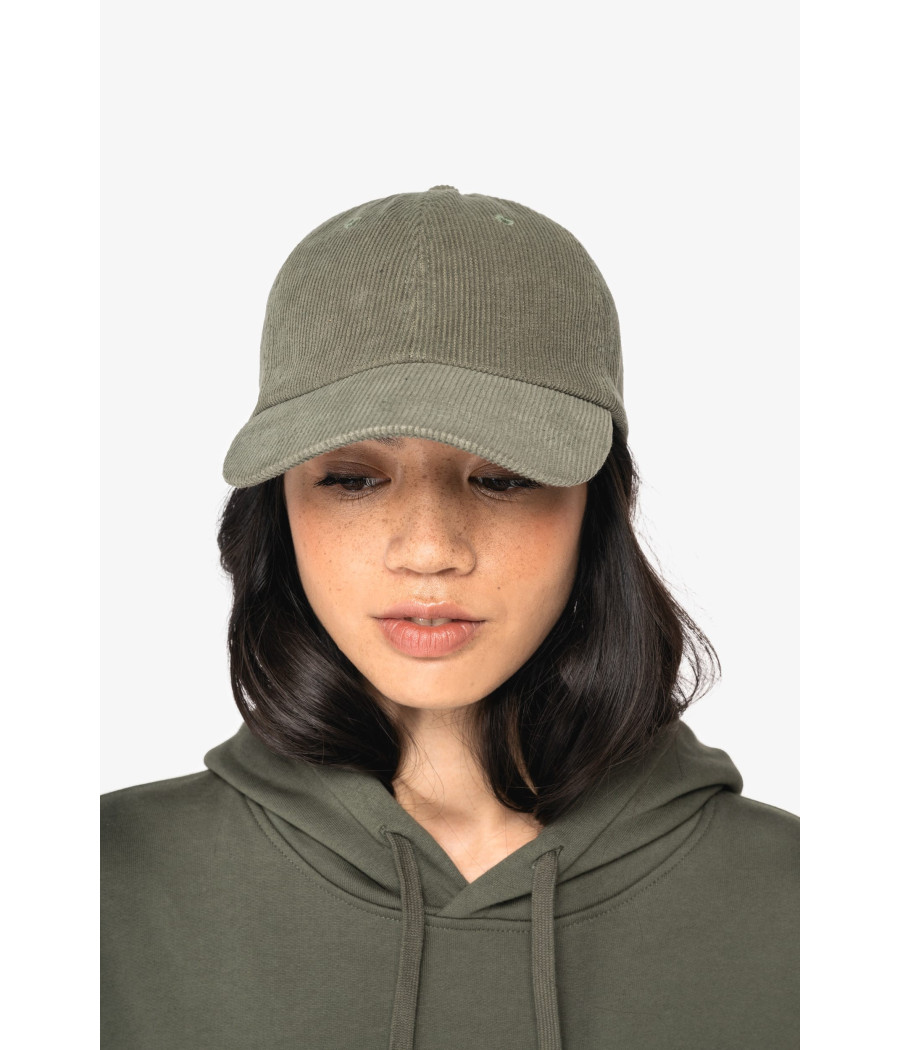 Casquette écoresponsable en velours côtelé 6 panneaux unisexe