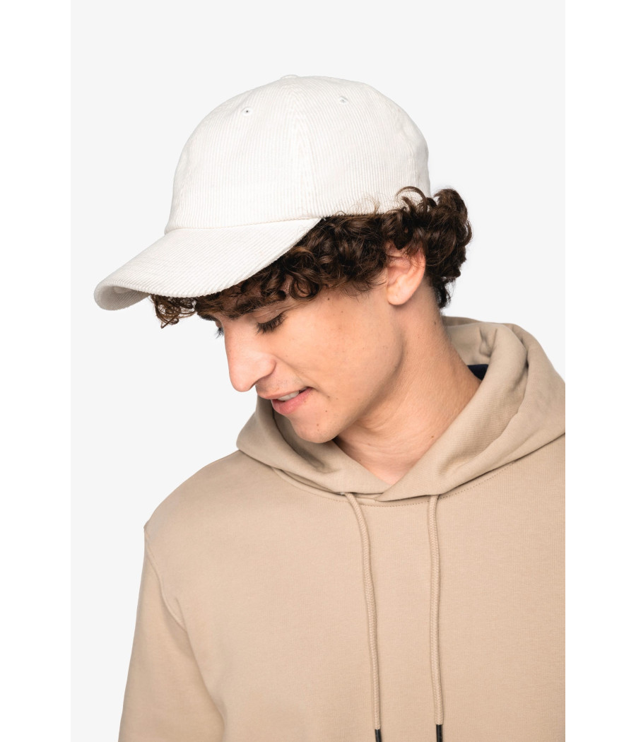 Casquette écoresponsable en velours côtelé 6 panneaux unisexe