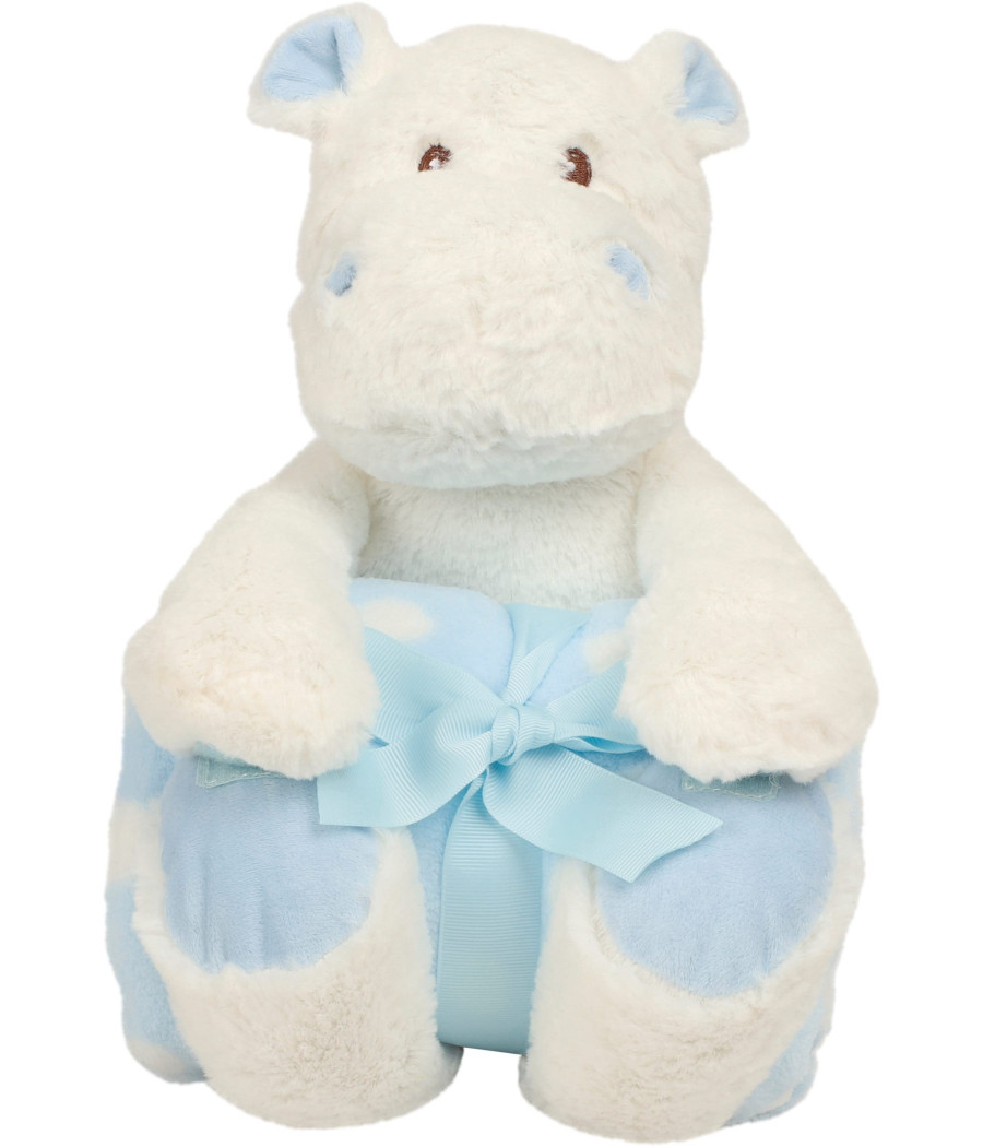 Peluche hippopotame avec couverture