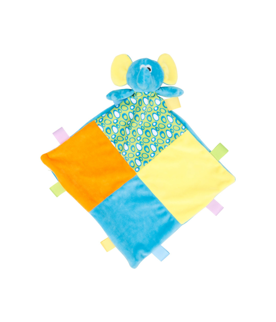 Doudou plat multicolore éléphant