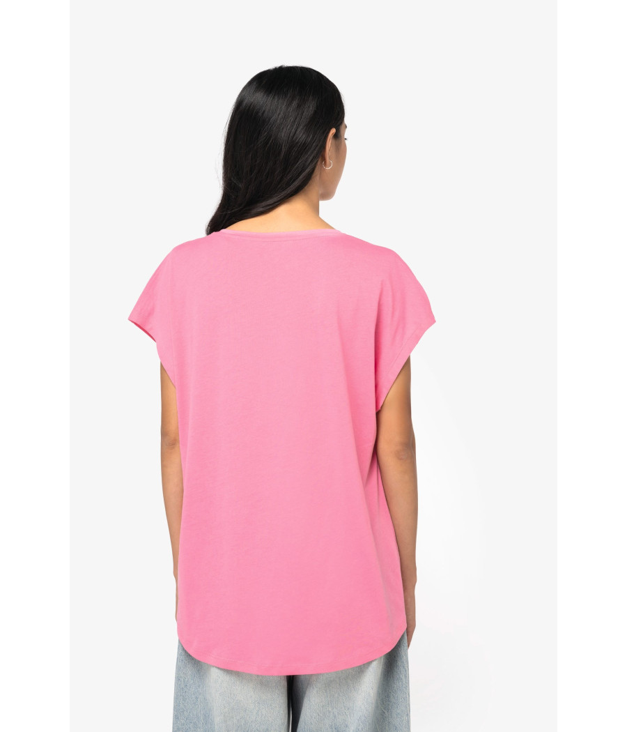 T-shirt écoresponsable loose à col V femme