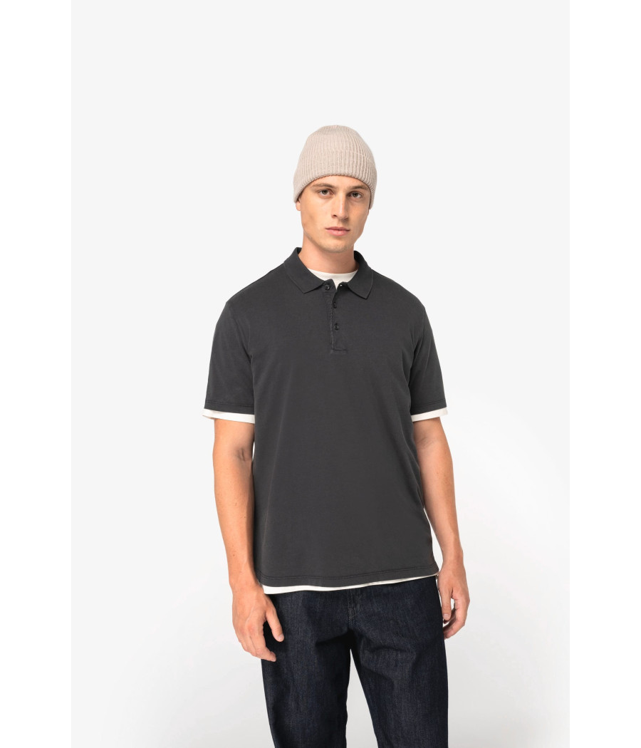 Polo écoresponsable délavé en jersey homme