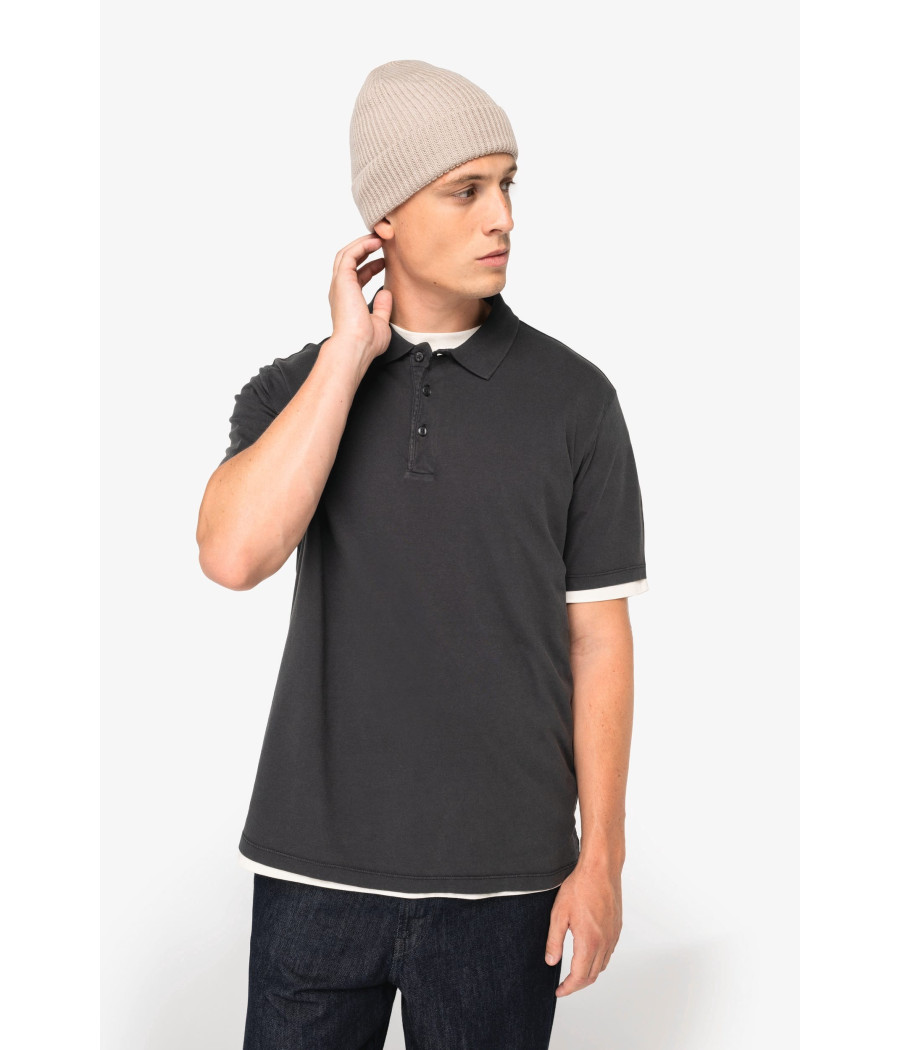 Polo écoresponsable délavé en jersey homme