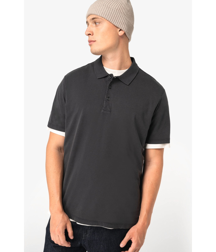 Polo écoresponsable délavé en jersey homme