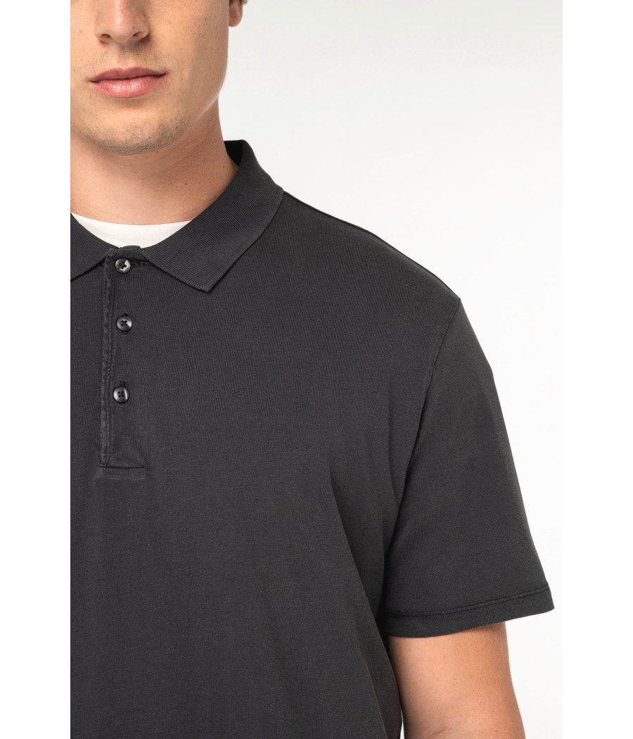 Polo écoresponsable délavé en jersey homme
